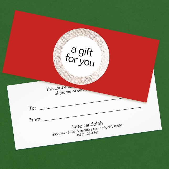 Carte Publicitaire Red Holiday Beauty Salon Certificat cadeau (Créateur téléchargé)