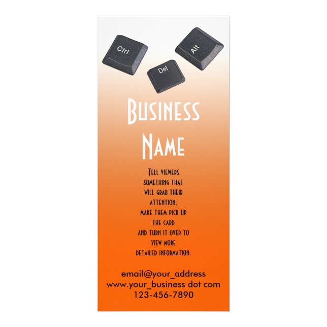 Carte Publicitaire Redémarrer les clés de l'ordinateur (Devant)