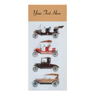 Carte Publicitaire RETRO CARS 2- réparation automobile brun
