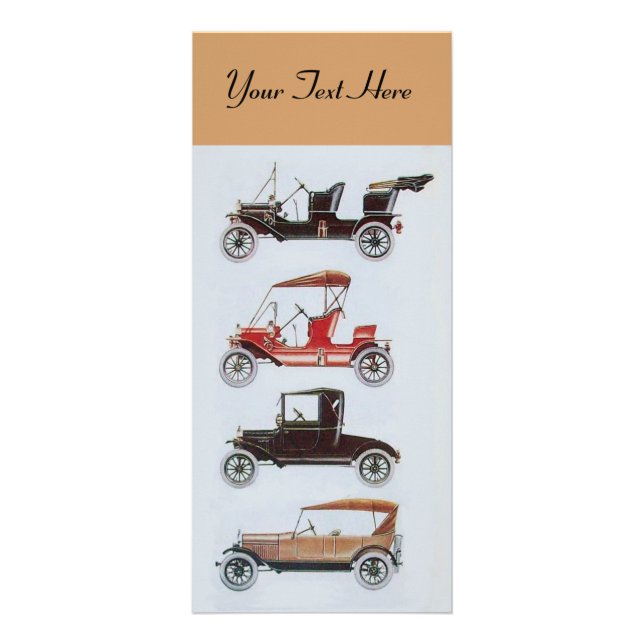 Carte Publicitaire RETRO CARS 2- réparation automobile brun (Devant)