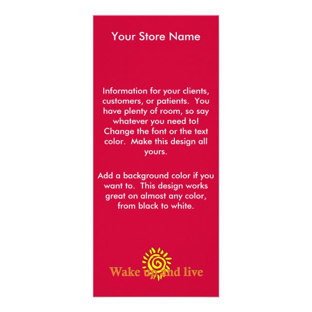 Carte Publicitaire Réveillez-vous et vivez (Devant)