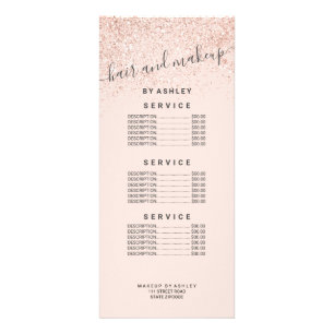 Carte Publicitaire Rose de maquillage parties scintillant pastel blus
