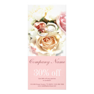 Carte Publicitaire rose fiançailles anneaux photographe mariage