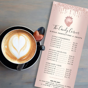 Carte Publicitaire Rose Gold Parties scintillant Drivers Strawberry D