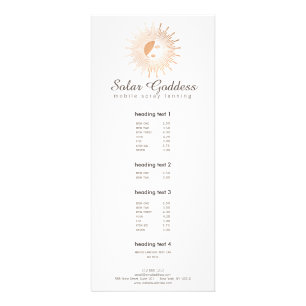 Carte Publicitaire Rose Gold Sun Goddess Girl Spray Tanning Salon II