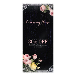 Carte Publicitaire rustique élégant vintage chalkboard floral
