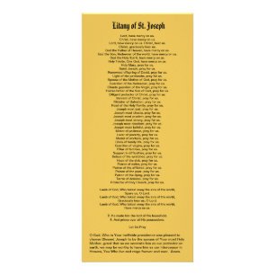 Carte Publicitaire Saint Joseph, protecteur de l'Église, avec Litany