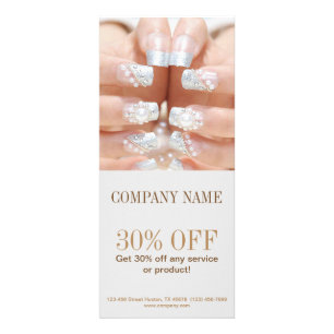 Carte Publicitaire salon à ongles d'artiste de beauté grise