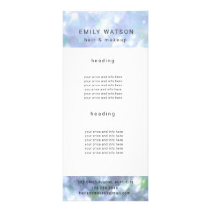 Carte Publicitaire salon bokeh pastel sparkle tarif