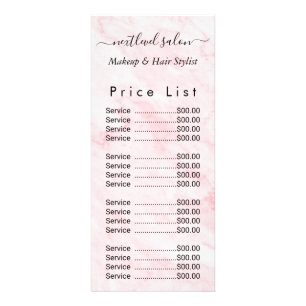 Carte Publicitaire Salon de beauté en marbre rose