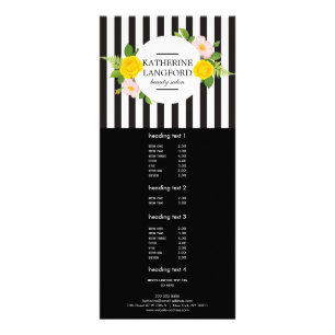 Carte Publicitaire Salon De Beauté Floral Mini-Fleur Noir Étalé