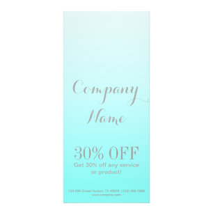 Carte Publicitaire salon de beauté moderne et simple Aqua blue Turquo