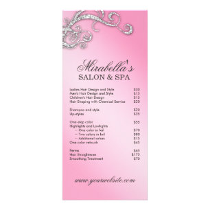 Carte Publicitaire Salon de cheveux Beauté Rack Card Bijoux Swirl ro