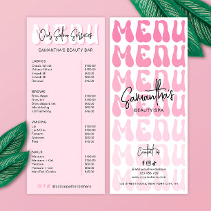Carte Publicitaire Salon de maquillage Super Retro Rose