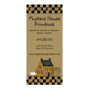 Carte Publicitaire Saltbox de la moutarde de campagne primitive Maiso