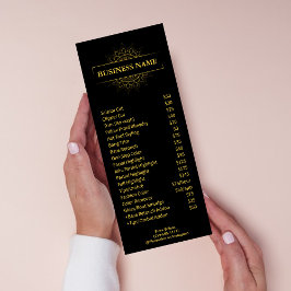 Carte Publicitaire Service Chic Gold & Black Professional Salon