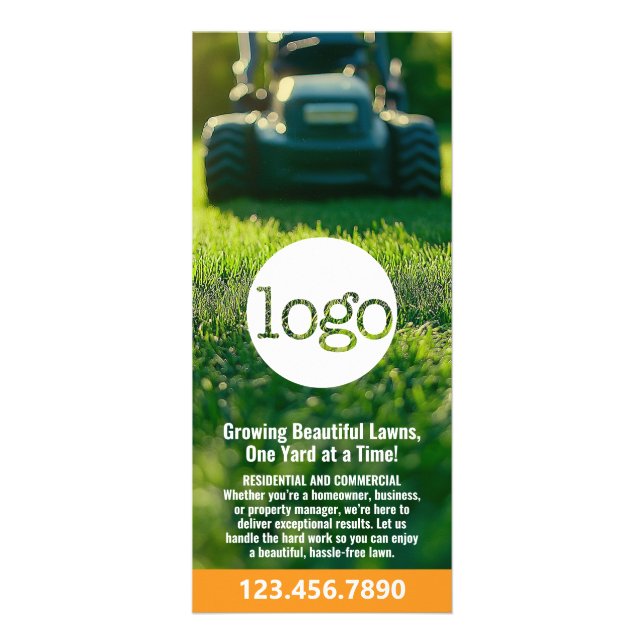 Carte Publicitaire Services de pelouse - Sciage, Logo d'aménagement p (Devant)