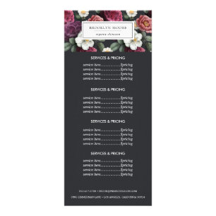Carte Publicitaire Services de prix floraux foncés élégants du logo  