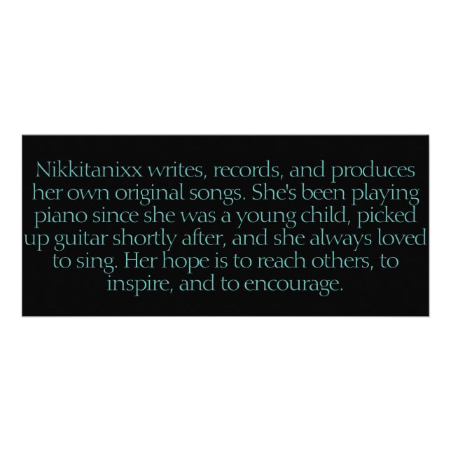 Carte Publicitaire Signet de promo de Nikkitanixx (Dos)