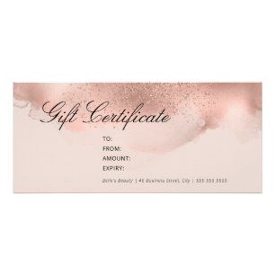 Carte Publicitaire Simple Elegant Blush & Rose Gold Certificat cadeau