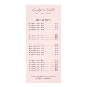 Carte Publicitaire Simple Rose Pâle Élégant Minimaliste Moderne