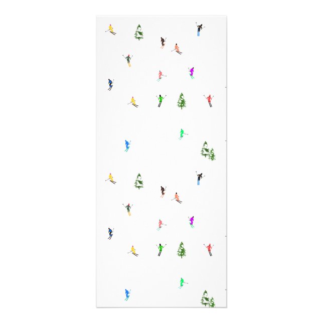 Carte Publicitaire Ski alpin d'hiver Ski Ski Ski Motif (Devant)