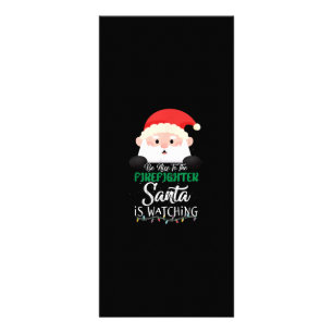 Carte Publicitaire Soyez Gentil Avec Le Pompier Père Noël Regarde Noë