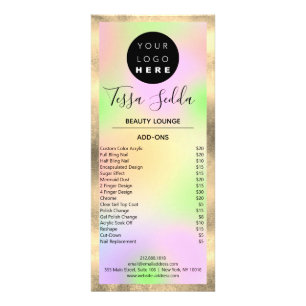 Carte Publicitaire SPA de maquillage des cheveux Manicure Pedicure