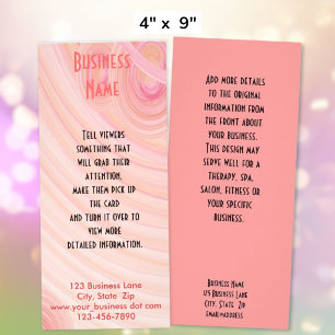 Carte Publicitaire Spirales pastel rose et pêche Art abstrait personn