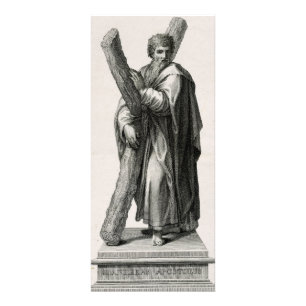 Carte Publicitaire Statue de Saint André Apôtre avec croix