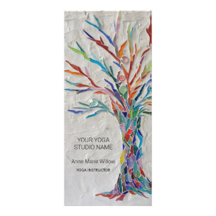 Carte Publicitaire Studio Yoga Coloré Mosaic Tree