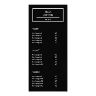 Carte Publicitaire Styliste minimaliste des cheveux noirs et blancs à
