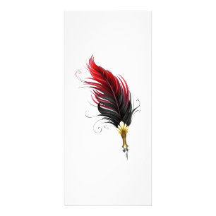 Carte Publicitaire Stylo rouge en plumes avec nib or