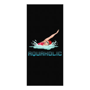 Carte Publicitaire Swimming Cap Goggles Swim Love Funny Swimmer Girl