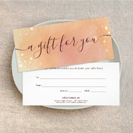 Carte Publicitaire Terracotta Watercolor Script Certificat cadeau Spa