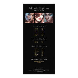 Carte Publicitaire Trio photo moderne pour artistes maquillage Noir