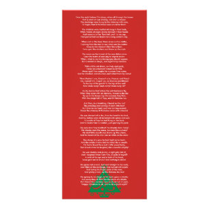 Carte Publicitaire Twas la nuit avant poème célèbre de Noël