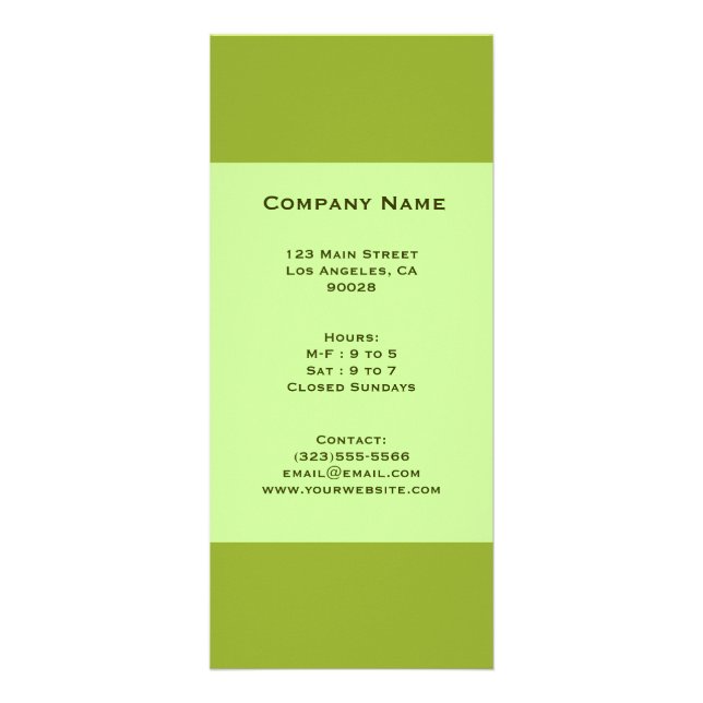 Carte Publicitaire vert olive (Devant)