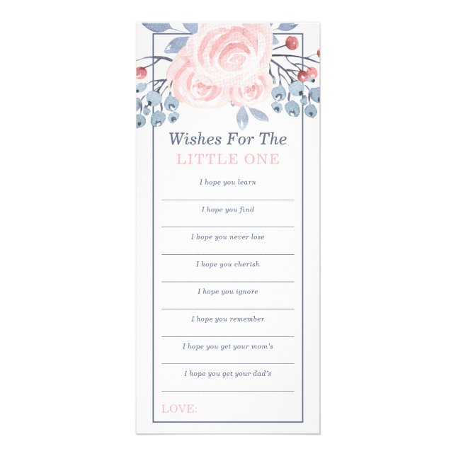 Carte Publicitaire Voeux pour bébé, Baby shower, Bleu, Rose (Devant)