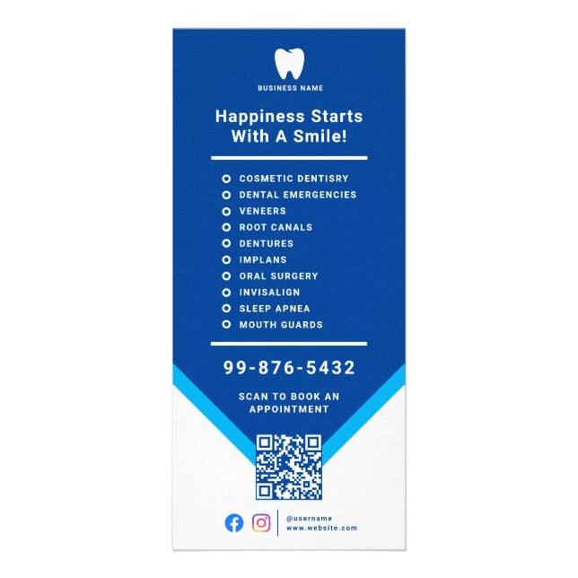 Carte Publicitaire Votre logo | Dentiste d'entreprise minimaliste mod (Devant)