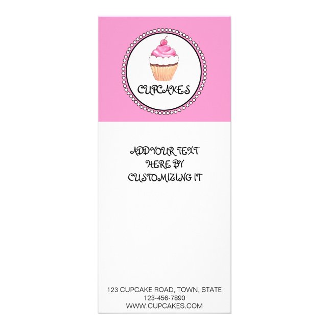 CARTE PUBLICITAIRE VOYAGE DE LA BAKERY DE CUPCAKE NOIR ROSE (Devant)