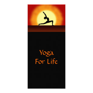 Carte Publicitaire Yoga Sunrise Yoga Pose Silhouette Rackcards