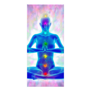 Carte Publicitaire yogi, yoga, système chakra, énergie, chi, aura, re