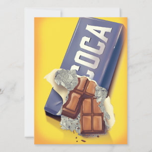 Carte Publicité pour barre de chocolat vintage