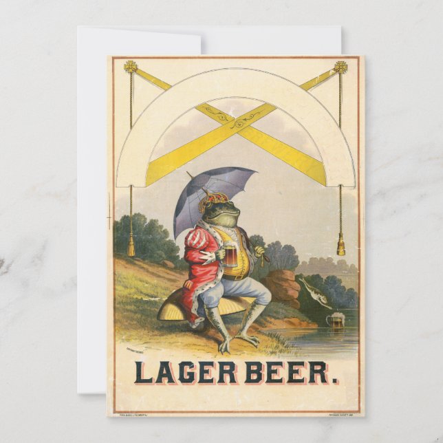 Carte Publicité Vintage de bière Lager (Devant)