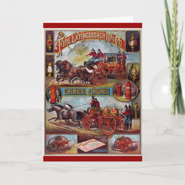 Carte Publicité vintage d'extincteur (Devant)