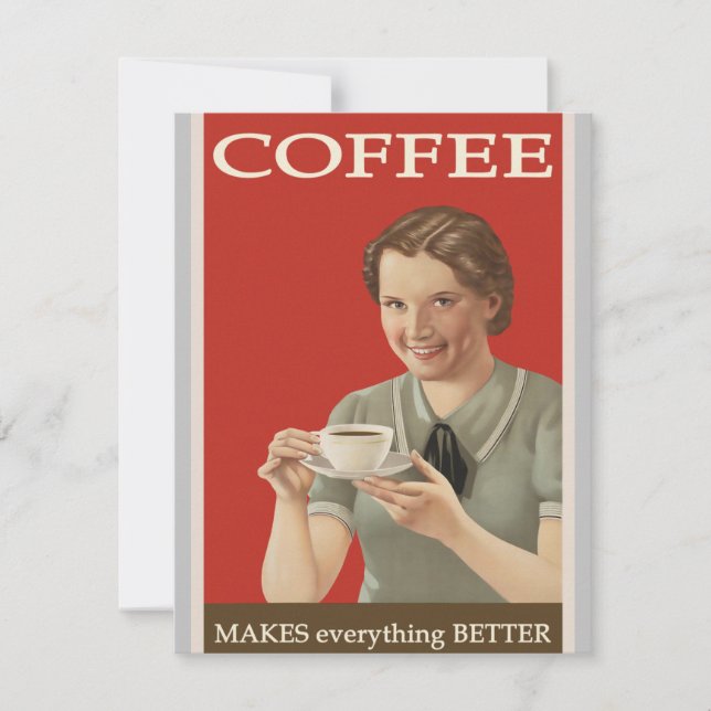 Carte Publicité vintage sur le café (Devant)