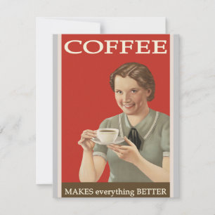 Carte Publicité vintage sur le café