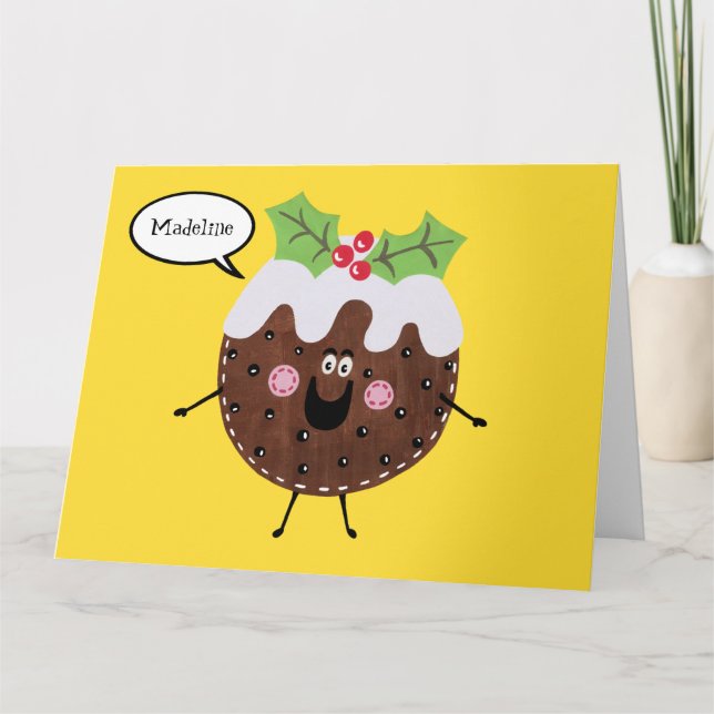 Carte Pudding de Noël personnalisé (Devant)