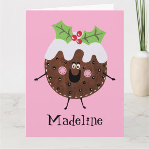Carte Pudding de Noël personnalisé